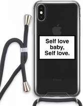 Case Company® - iPhone XS Max hoesje met Koord - Self love - Telefoonhoesje met Zwart Koord - Extra Bescherming aan alle Kanten en Over de Schermrand