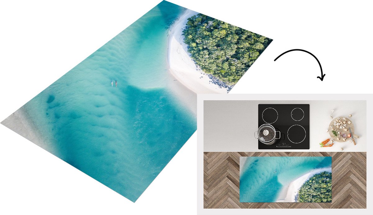 KitchenYeah Keukenloper - Loper keuken - Zee - Zon - Australië - 120x60 cm - Keukenloper vinyl Multicolor