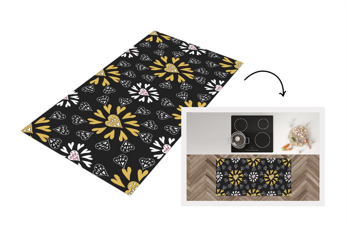 KitchenYeah Keukenloper - Loper keuken - Meisje - Hart - Patronen - Keukenloper vinyl multicolor, foto 5