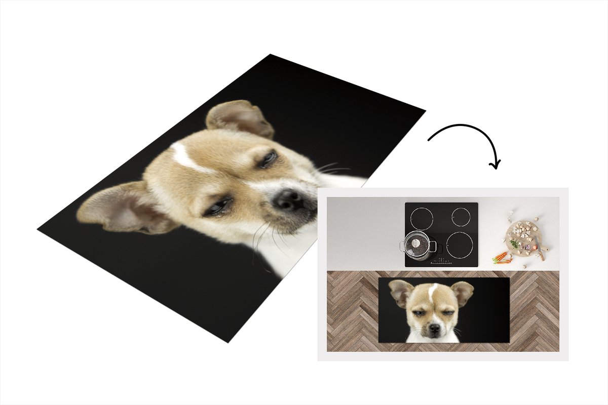 KitchenYeah Keukenloper - Loper keuken - Hond - Huisdieren - Portret - 120x60 cm - Keukenloper vinyl Multicolor