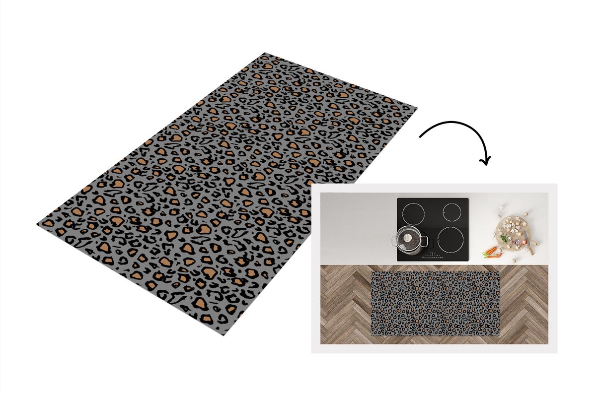 KitchenYeah Keukenloper - Loper keuken - Panter - Patronen - Dieren - 120x60 cm - Keukenloper vinyl Multicolor