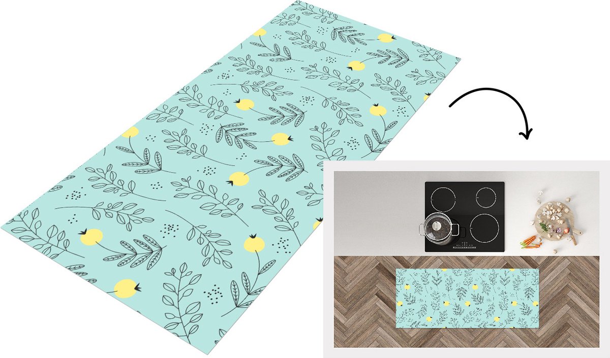 KitchenYeah Keukenloper - Loper keuken - Patronen - Zaad - Planten - Keukenloper vinyl Multicolor