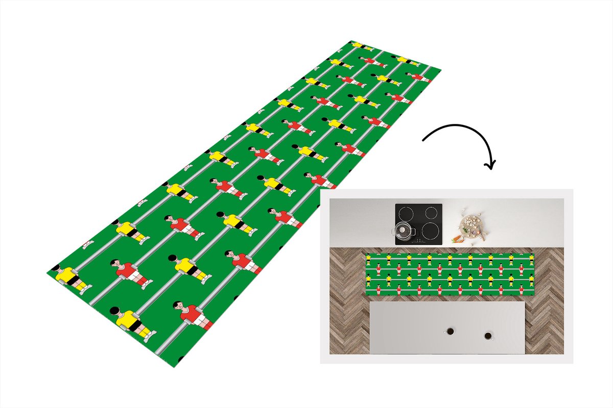 Keukenloper - Loper keuken - Patronen - Voetbal - Sport - 200x50 cm - Keukenloper vinyl