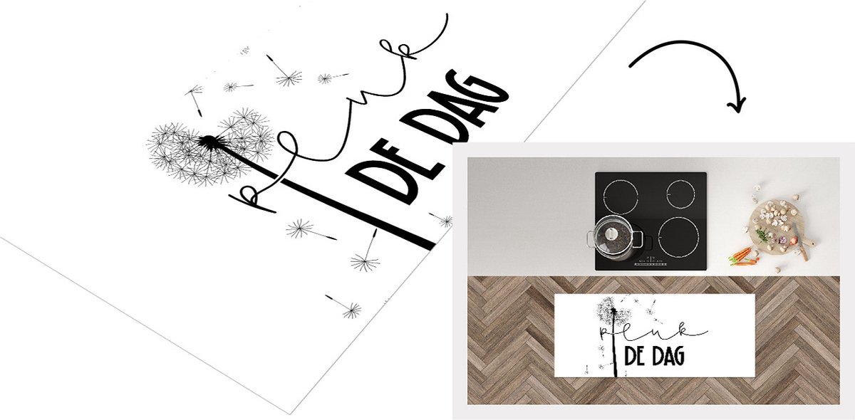 KitchenYeah Keukenloper - Loper keuken - Quotes - Spreuken - Carpe diem - Pluk de dag - 120x50 cm - Keukenloper vinyl Multicolor