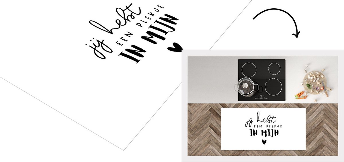 KitchenYeah Keukenloper - Loper keuken - Spreuken - Vriend - Jij hebt een plekje in mijn hart - Quotes - 120x60 cm - Keukenloper vinyl Multicolor