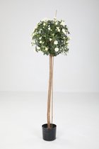Kunstplant Roos - topkwaliteit decoratie - Wit - zijden plant - 150 cm hoog