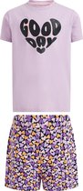 WE Fashion Meisjes pyjamaset met dessin - Lilac - Maat 134/140