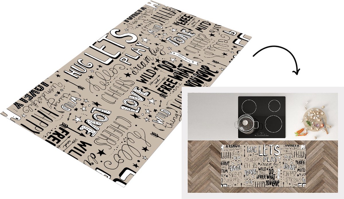 KitchenYeah Keukenloper - Loper keuken - Spreuken - Quotes - Woorden - Baby - Keukenloper vinyl multicolor, foto 2