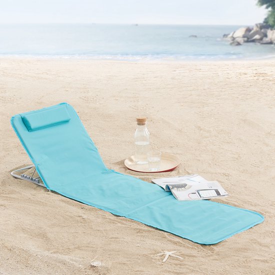 TecTake Strandmat - Set Van 2 Opvouwbare Ligmatten M Verstelbare Rugleuning Draagriem En Opbergvak   Ideaal Voor Strand Camping Of Tuin   Lichtgewicht En Onderhoudsvriendelijk   Grijs 1052209807