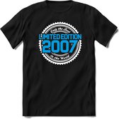 2007 Limited Edition | Feest Kado T-Shirt Heren - Dames | Wit - Blauw | Perfect Verjaardag Cadeau Shirt | Grappige Spreuken - Zinnen - Teksten | Maat 3XL