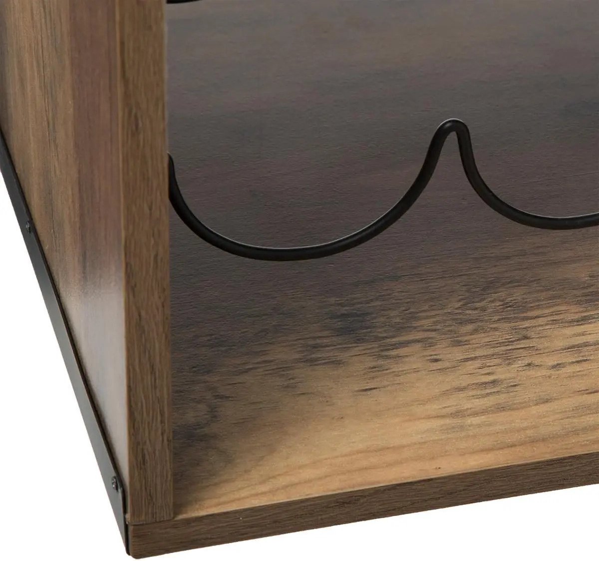 5Five Houten flessenrek/wijnrek - voor 6 flessen - 31 x 31 x 31 cm - donkerbruin - Wijnfles houder — cadeau in Wonen & Interieur - foto 2