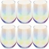 Set van 6x stuks tumbler glazen parelmoer Fantasy 540 ml van glas - Drinkglazen - Waterglazen