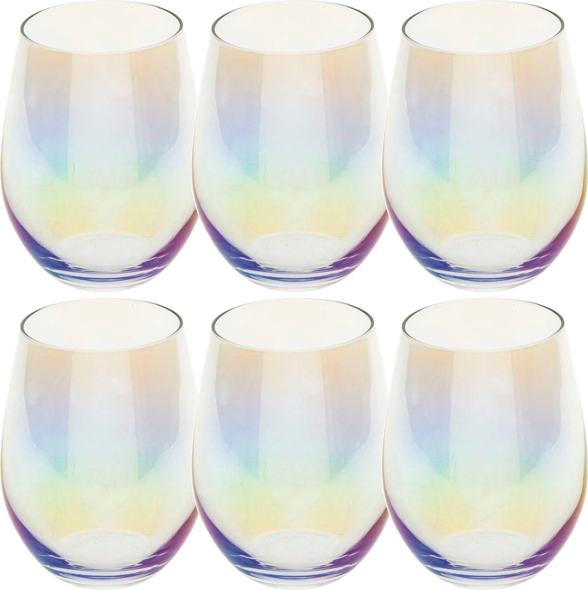 Set van 6x stuks tumbler glazen parelmoer Fantasy 540 ml van glas - Drinkglazen - Waterglazen - Secret de Gourmet