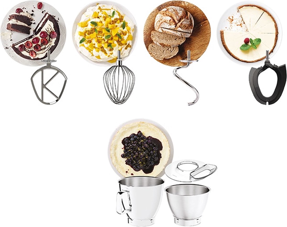 Kenwood Chef Titanium - 1.200W mixer met twee mengkommen thumbnail 4