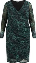 WE Fashion Dames jurk met mesh en dessin - Curve