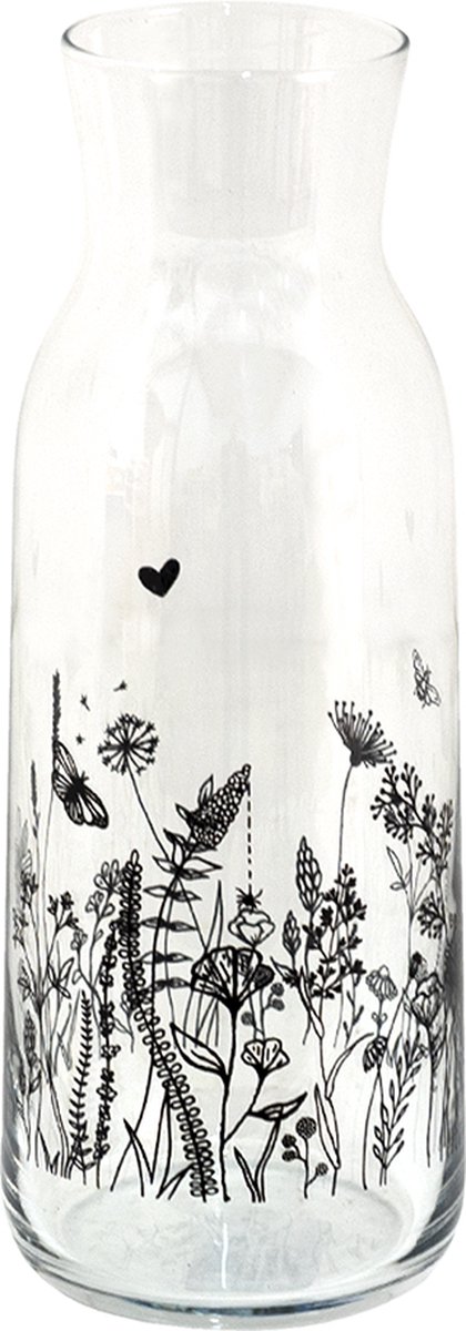 Clayre & Eef Karaf 1000 ml Transparant Glas Bloemen