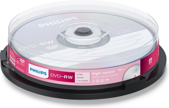 Philips DVD-RW, 4.7GB, 1-4x speed, in plastic case.