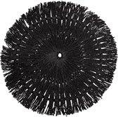 Ronde placemat raffia zwart - 38 cm - Tafel onderleggers