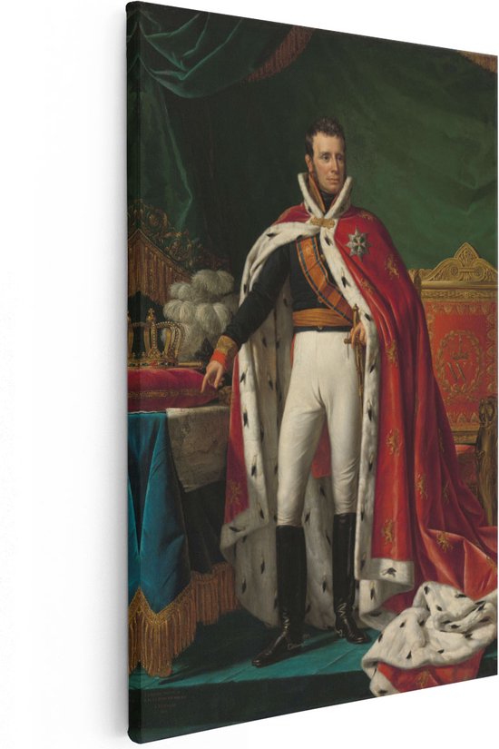 Artaza Toile Peinture Portrait de Guillaume Ier, Roi des Pays-Bas - Joseph Paelinck - 80x120 - Groot - Art - Impression sur Toile