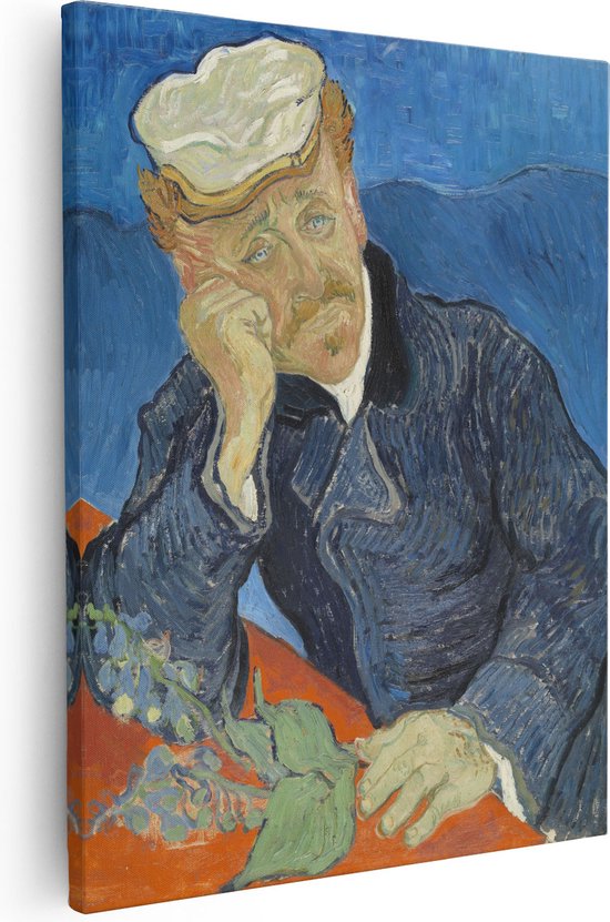 Artaza Canvas Schilderij Portret van Dr. Gachet - Vincent van Gogh - 80x100 - Groot - Kunst - Wanddecoratie Woonkamer