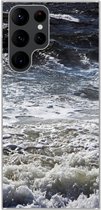 Geschikt voor Samsung Galaxy S22 Ultra hoesje - Noordzee - Water - Golven - Siliconen Telefoonhoesje