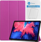 Tablet hoes & 2-Pack Screenprotector geschikt voor Lenovo Tab P11 - 11 Inch - Auto Wake/Sleep functie - Paars