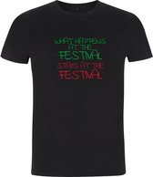 T-shirt | What happens at the festival Stays at the festival - XL, Dames