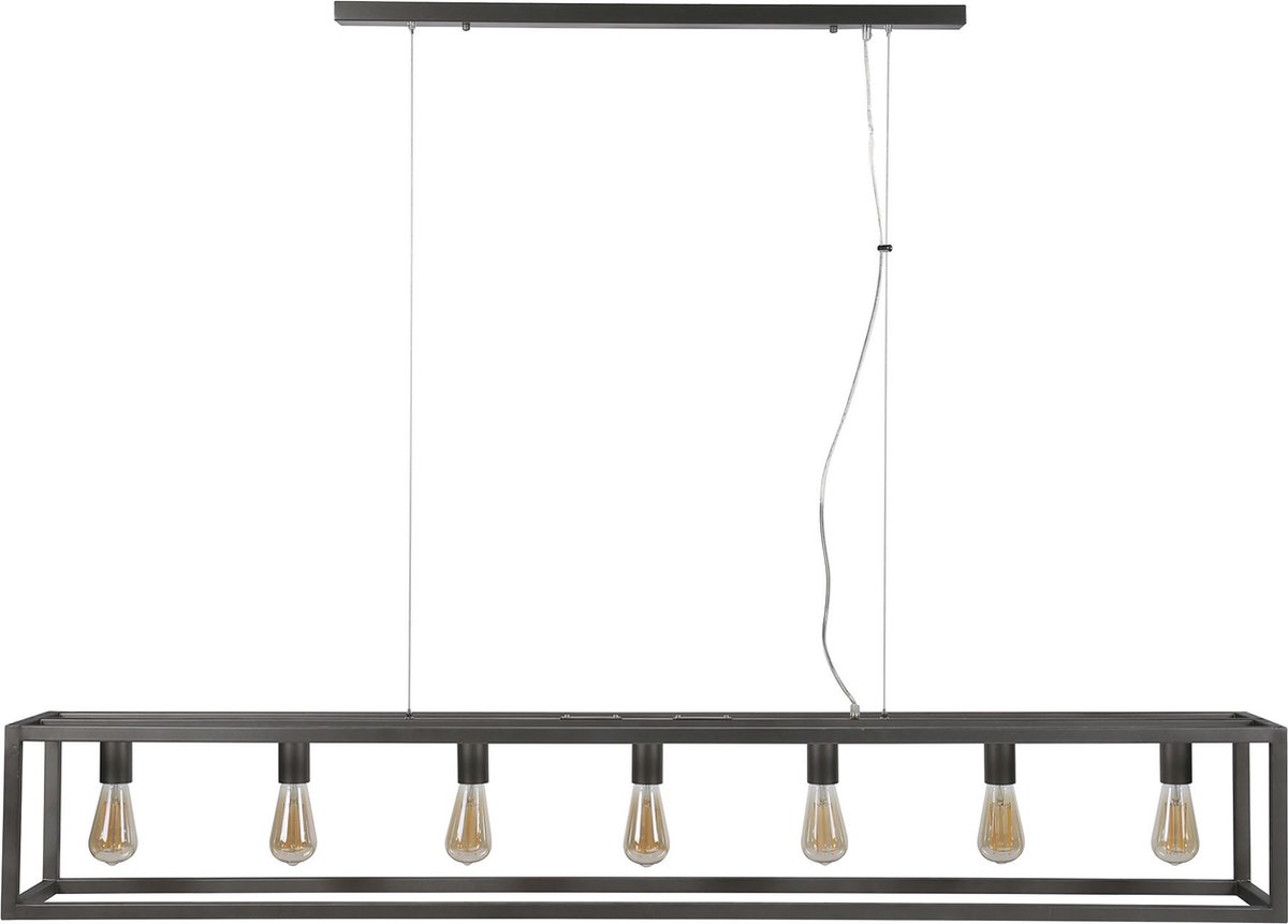 Rectangular - Hanglamp - rechthoekig metalen frame - 7 lichtpunten