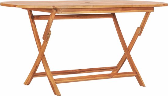 Table de jardin Medina pliable 160x80x75 cm en bois de teck massif