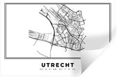 Stickers muraux - Plan de la ville - Zwart et Wit - Carte - Utrecht - Nederland - Carte - 60x40 cm - Feuille adhésive