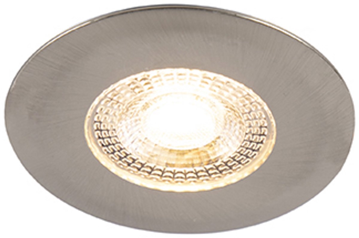 QAZQA ulo - Moderne Dimbare LED Inbouwspot met Dimmer voor badkamer - 1 lichts - Ø 82 mm - Zilver -
