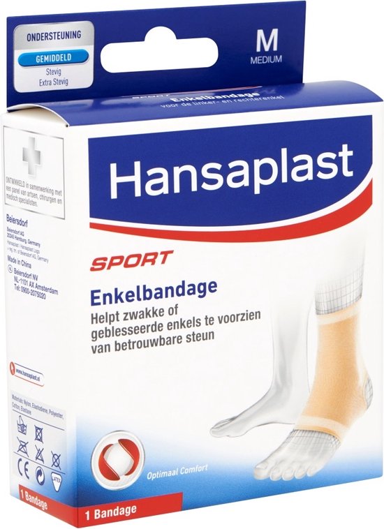 Daarbij Schadelijk Varen Hansaplast Sport Enkelbandage - M - 1 stuk | bol.com