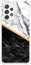 Back Cover Samsung Galaxy A53 5G Smartphone hoesje met doorzichtige rand Marble White Black