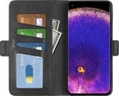 Oppo Find X5 Lite Hoesje - MobyDefend Luxe Wallet Book Case (Sluiting Zijkant) - Zwart - GSM Hoesje - Telefoonhoesje Geschikt Voor Oppo Find X5 Lite