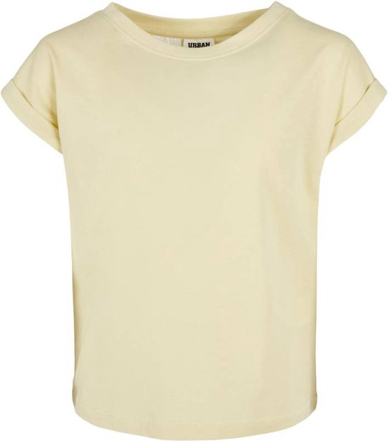 Urban Classics - Organic Extended Shoulder Kinder T-shirt - Kids 134/140 - Geel