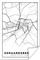 Poster Carte – Plan d'étage – Plan de ville – Geraardsbergen – België – Zwart Wit - 20x30 cm