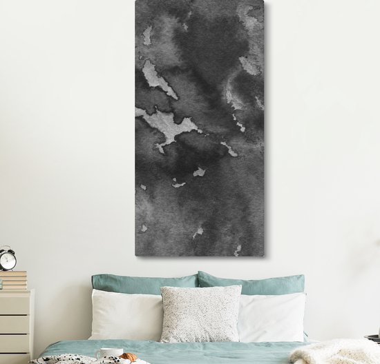 Toile Peinture Béton - Peinture - Zwart - 80x160 cm - Décoration murale