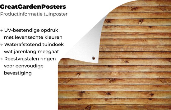 Affiche de Jardin Planches - Bois - Vintage - 200x200 cm - Toile jardin - Affiche extérieure