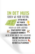 Muurstickers - Sticker Folie - Quotes - In dit huis kijken we naar voetbal - Spreuken - Voetbal - 20x30 cm - Plakfolie - Muurstickers Kinderkamer - Zelfklevend Behang - Zelfklevend behangpapier - Stickerfolie