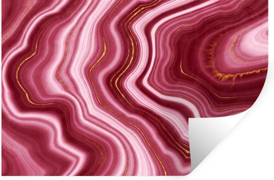 Stickers Stickers muraux - Marbre - Rose - Or - 60x40 cm - Feuille adhésive