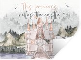 Muurstickers - Sticker Folie - Quotes - Spreuken - This princess rules the castle - Prinses - Kids - Baby - Meisjes - 80x60 cm - Plakfolie - Muurstickers Kinderkamer - Zelfklevend Behang - Zelfklevend behangpapier - Stickerfolie