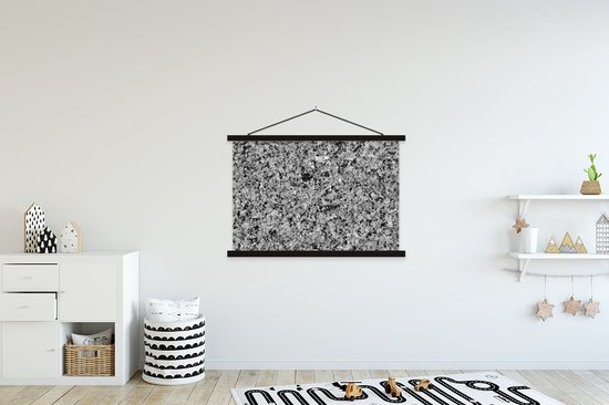 Porte-affiche avec affiche - Affiche scolaire - Pierre - Granit - Grijs - Zwart - 120x80 cm - Lattes noires