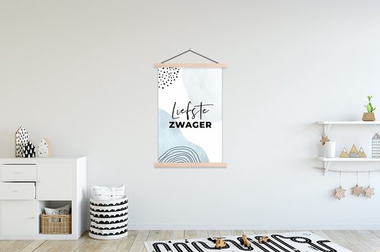 Porte-affiche avec affiche - Affiche scolaire - Proverbes - Citations - 'Dearest brother-in-law' - Blauw - 120x180 cm - Lattes transparentes