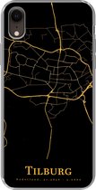 Geschikt voor iPhone XR hoesje - Tilburg - Kaart - Goud - Siliconen Telefoonhoesje
