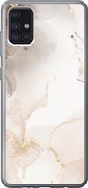 Geschikt voor Samsung Galaxy A52 5G hoesje - Marmer print - Bruin - Lijn - Siliconen Telefoonhoesje