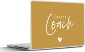 Laptop sticker - 13.3 inch - Quote - Hartje - Coach - Liefste - 31x22,5cm - Laptopstickers - Laptop skin - Cover