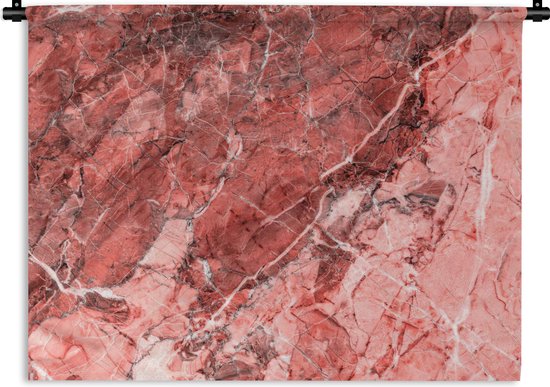 Wandkleed - Wanddoek - Kristal - Roze - Rood - Graniet - 120x90 cm -  Wandtapijt | bol.com
