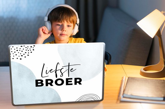 Autocollant pour ordinateur portable - 15,6 pouces - 'Cher frère' - Proverbes - Citations - Famille - 36x27,5 cm - Autocollants pour ordinateur portable - Peau pour ordinateur portable - Couverture