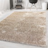Flycarpets Hoogpolig Vloerkleed Nox - Voor binnen - Effen - Kleur: Beige - Afmeting 120X170 cm