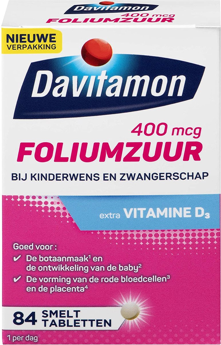 faillissement Impasse Doe mijn best Davitamon Foliumzuur met Vitamine D3 - Voor -en tijdens zwangerschap -... |  bol.com